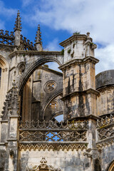 Wall Mural - detail view of the convent cathedral in batalha portugal