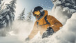Snowbound Euphoria, A Snowboarder's Thrilling Ride