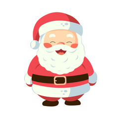 Cartoon little Santa Claus isolated on white background