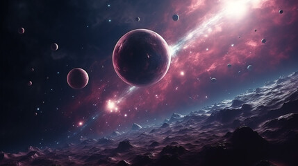 Wall Mural - The idea of venturing into the cosmos unfolds through stunning 3D renderings..