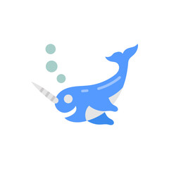 Poster - Narwhal icon in vector. Illustration