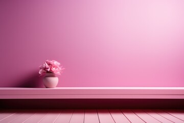 Wall Mural - Clean and empty pink wallpaper for studio photography