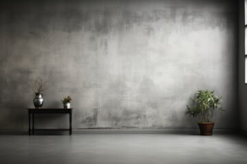 Wall Mural - Clean and empty grey wallpaper for studio photography