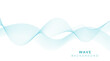 Modern vector background with blue wavy lines.	