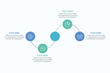 Wall Mural - Presentation Business Circle Infographic Template With 4 Step Elements Vector Illustration