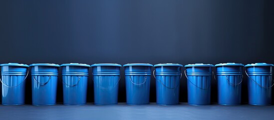 Sticker - Row of blue bins With copyspace for text