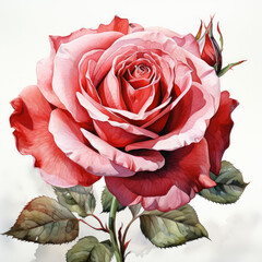 watercolor  rose clipart, generative ai