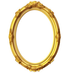 Vintage golden antique frame mockup isolated on transparent background PNG