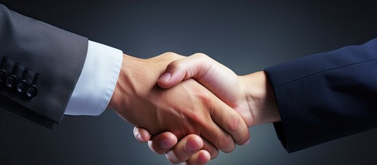 Poster - professionals shaking hands With copyspace for text