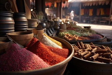 Poster - A collection of various types of spices displayed in different bowls. Perfect for adding flavor and enhancing the taste of dishes.