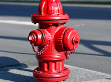 Red Fire Hydrant In The Street