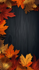 Wall Mural - Autumn theme background, colorful leaves and fall mood