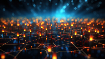 Data Technology Seamless Background, Abstract Digital Network