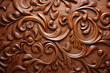 carved floral volute wooden wall texture