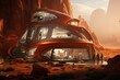 © Ava - Illustration of a modern future house in a Mars outpost colony. Generative AI