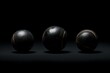 a black tennis ball with no branding, presented in various angles. Generative AI