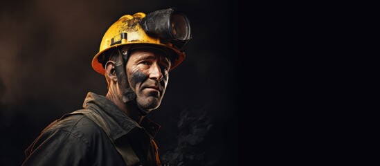 Wall Mural - miner in the coal industry With copyspace for text