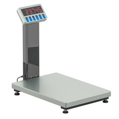 Poster - Floor Standing Digital Scale, Weight Computing Postal Scale, 3D rendering isolated on transparent background