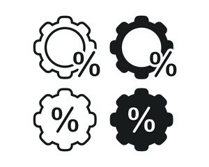 Wall Mural - Gear percentage icon. Illustration vector