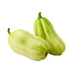 Wall Mural - fresh chayote isolated on white background, ai generated