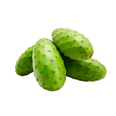 Wall Mural - fresh nopal isolated on white background, ai generated