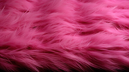  Pink fur texture background, animal fur surface, fluffy. Generative AI