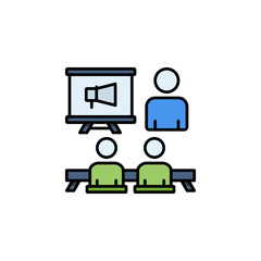 Poster - marketing training vector icon filled line style. Perfect for website, application, commerce, presentation, logo and more. modern color line icon