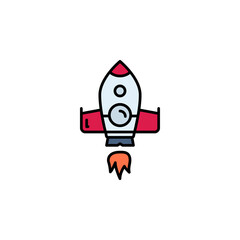 Poster - launch vector icon filled line style. Perfect for website, application, commerce, presentation, logo and more. modern color line icon