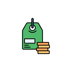 Poster - pricing vector icon filled line style. Perfect for website, application, commerce, presentation, logo and more. modern color line icon