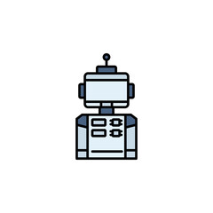 Poster - robot vector icon filled line style. Perfect for website, application, commerce, presentation, logo and more. simple, thin and modern color line icon