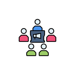 Poster - marketing convention vector icon filled line style. Perfect for website, application, commerce, presentation, logo and more. modern color line icon