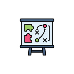 Poster - strategy vector icon filled line style. Perfect for website, application, commerce, presentation, logo and more. modern color line icon
