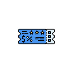 Poster - coupon vector icon filled line style. Perfect for website, application, commerce, presentation, logo and more. modern color line icon