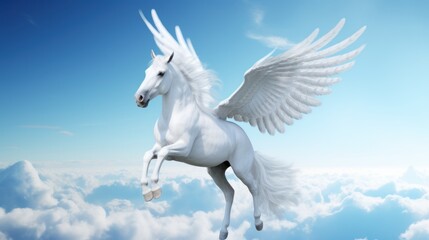 a white horse with wings