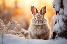 A Festive Winter Bunny Exploring A Christmas Wonderland In The Enchanted Forest
