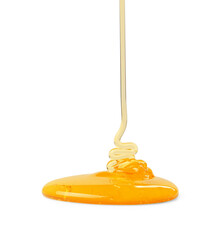 Sticker - Pouring tasty natural honey isolated on white