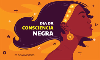 consciencia negra hand drawn vector banner