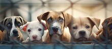 Dogs At Shelter Awaiting Adoption