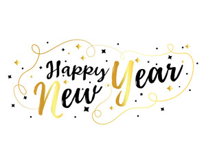 Wall Mural - Text HAPPY NEW YEAR on white background