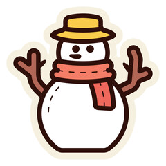 Wall Mural - snowman sticker