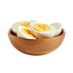 boiled egg, bowl, transparent background, isolated image, generative AI
