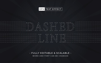 Poster - Dash line editable text effect. dashed template style