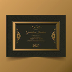 Wall Mural - Elegant dark graduation invitation template