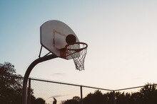 Basketball Going Into Hoop