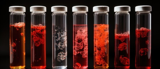 Wall Mural - Blood tubes tested for contaminants disease or doping With copyspace for text