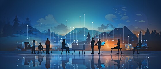 A technological company's modern workplace is home to data scientists who are working on the creation of a quantum computer..