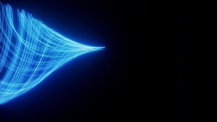 Poster - Abstract glowing particles trail, magic glow energy motion particles, 3d rendering.