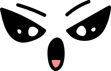 Poster - Angry kawaii cute face illustration