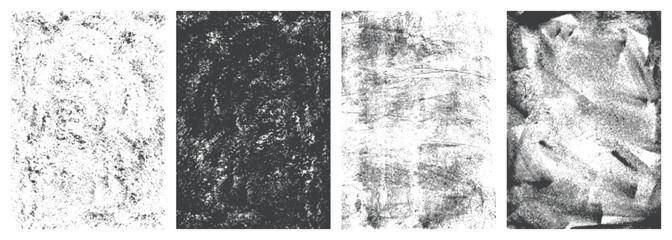 Poster - Grunge material monochrome set textures