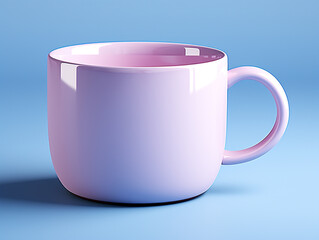 Isometric view of a beautiful mug with some pattern isolated on cheerful solid background. 